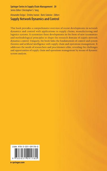 Produktbild: Supply Network Dynamics and Control