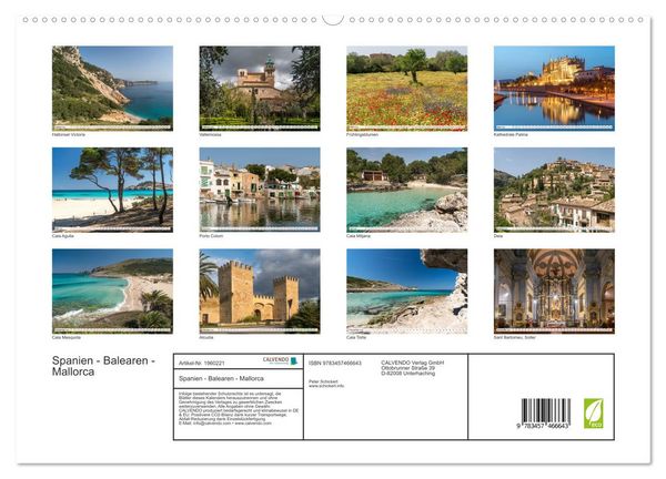 Produktbild: Spanien - Balearen - Mallorca (hochwertiger Premium Wandkalender 2026 DIN A2 quer), Kunstdruck in Hochglanz