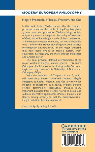 Produktbild: Hegel's Philosophy of Reality, Freedom, and God