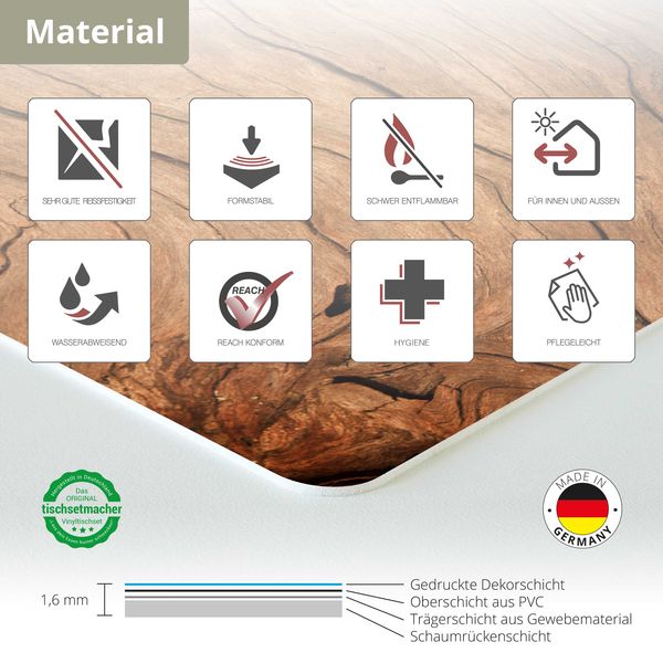 Produktbild: Tischsetmacher Tischsets Rustikales Holz Landhausromantik, aus hochwertigem Vinyl (4 St&uuml;ck), 44 x 32 cm