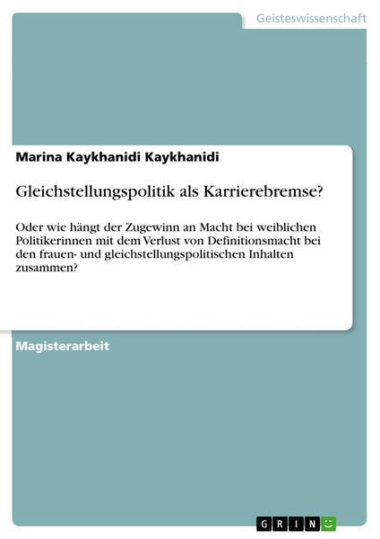 Produktbild: Gleichstellungspolitik als Karrierebremse?