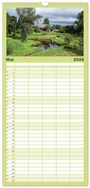 Produktbild: Familienplaner 2026 - Lettland - Streifz&uuml;ge durch das mittlere Baltikum mit 5 Spalten (Wandkalender, 21 x 45 cm) CALVENDO
