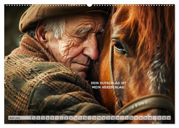 Produktbild: Pferde und Seelenspr&uuml;che (Wandkalender 2026 DIN A2 quer), CALVENDO Monatskalender
