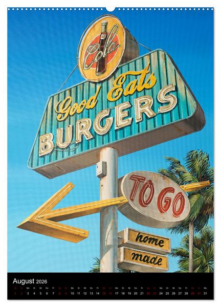 Produktbild: Drive America Plakate (Wandkalender 2026 DIN A2 hoch), CALVENDO Monatskalender