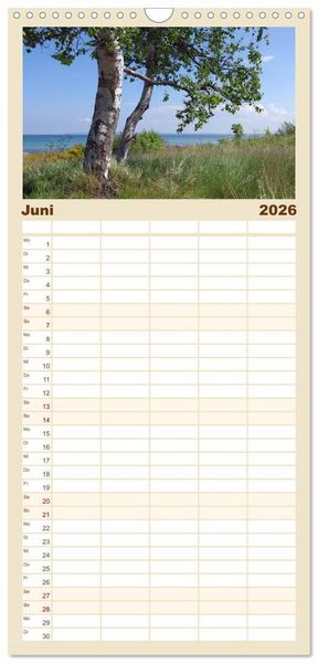 Produktbild: Familienplaner 2026 - R&uuml;gen PUR mit 5 Spalten (Wandkalender, 21 x 45 cm) CALVENDO