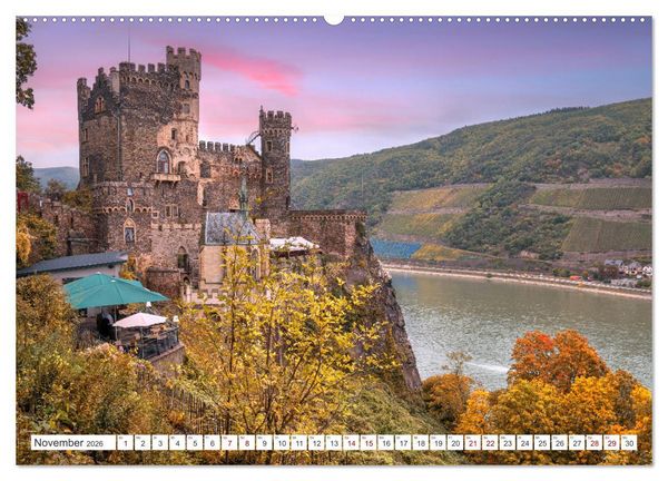 Produktbild: Unterwegs - Rhein-Burgen-Weg (Wandkalender 2026 DIN A2 quer), CALVENDO Monatskalender