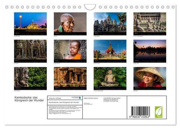 Produktbild: Kambodscha: das K&ouml;nigreich der Wunder (Wandkalender 2026 DIN A4 quer), CALVENDO Monatskalender