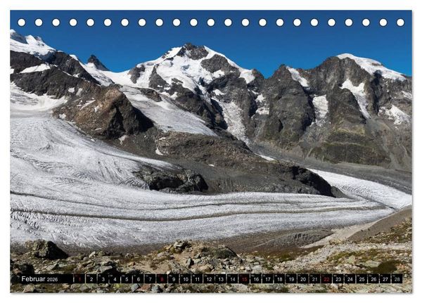 Produktbild: Fantastische Schweizer Bergwelt - Gipfel und Gletscher (Tischkalender 2026 DIN A5 quer), CALVENDO Monatskalender