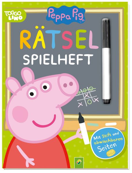 Produktbild: Peppa Pig R&auml;tsel-Spielheft. R&auml;tselbuch mit Stift und abwischbaren Seiten