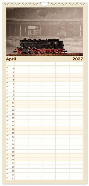 Produktbild: Familienplaner 2027 - Dampflokomotiven in Spur N mit 5 Spalten (Wandkalender, 21 x 45 cm) CALVENDO