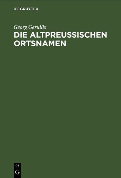 Produktbild: Die altpreu&szlig;ischen Ortsnamen