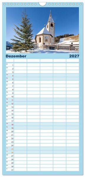 Produktbild: Familienplaner 2027 - MAGISCHES S&Uuml;DTIROL mit 5 Spalten (Wandkalender, 21 x 45 cm) CALVENDO