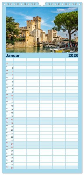 Produktbild: Familienplaner 2026 - Sirmione - sch&ouml;nster Ort am Gardasee mit 5 Spalten (Wandkalender, 21 x 45 cm) CALVENDO
