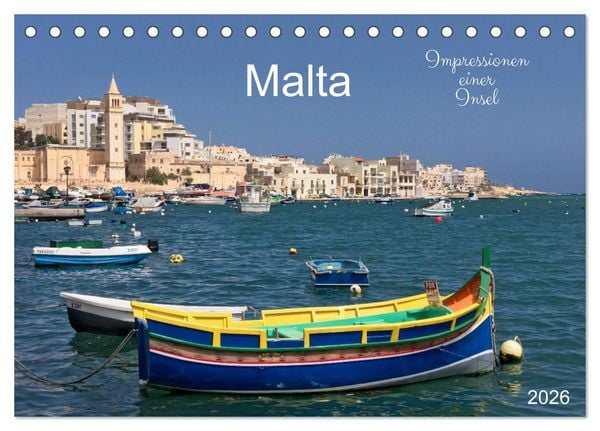 Produktbild: Malta. Impressionen einer Insel (Tischkalender 2026 DIN A5 quer), CALVENDO Monatskalender