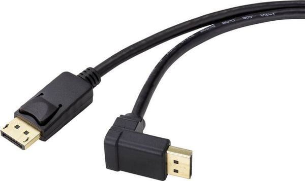 Produktbild: Renkforce DisplayPort Anschlusskabel DisplayPort Stecker, DisplayPort Stecker 2.00 m Schwarz SP-9163792 vergoldete Steckkontakte DisplayPort-Kabel