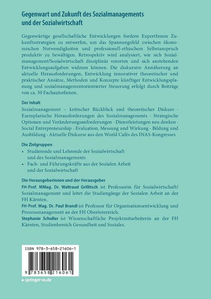 Produktbild: Gegenwart und Zukunft des Sozialmanagements und der Sozialwirtschaft