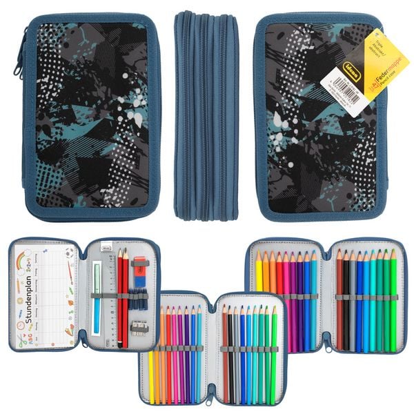 Idena Federmappe Triple Abstrakt 47 Teile