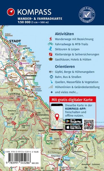 Produktbild: KOMPASS Wanderkarten-Set 205 Wien und Umgebung (2 Karten) 1:50.000