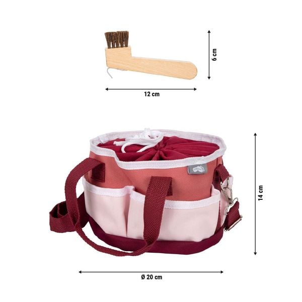 Produktbild: Pferdepflegeset mit Tasche rot