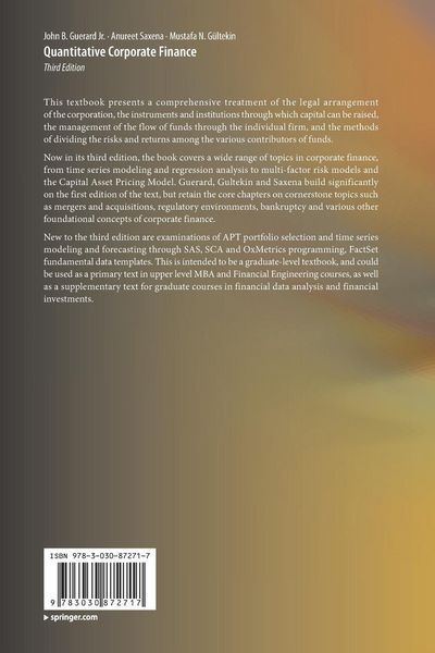 Produktbild: Quantitative Corporate Finance