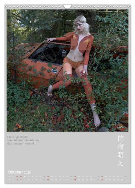 Produktbild: wabi sabi moe - hinrei&szlig;end vergammelt erotisch - Akt/Bodypainting (Wandkalender 2026 DIN A3 hoch), CALVENDO Monatskalender