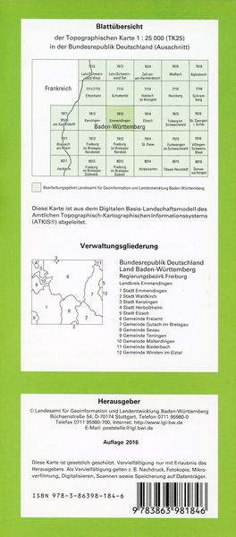 Produktbild: Emmendingen 1 : 25 000
