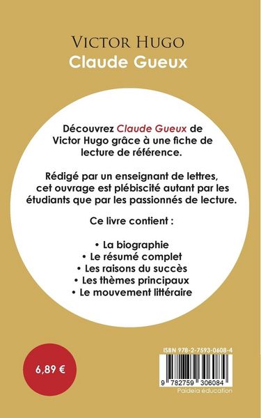 Produktbild: Fiche de lecture Claude Gueux (&Eacute;tude int&eacute;grale)
