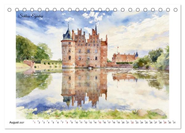 Produktbild: Schl&ouml;ssertour durch D&auml;nemark (Tischkalender 2027 DIN A5 quer), CALVENDO Monatskalender