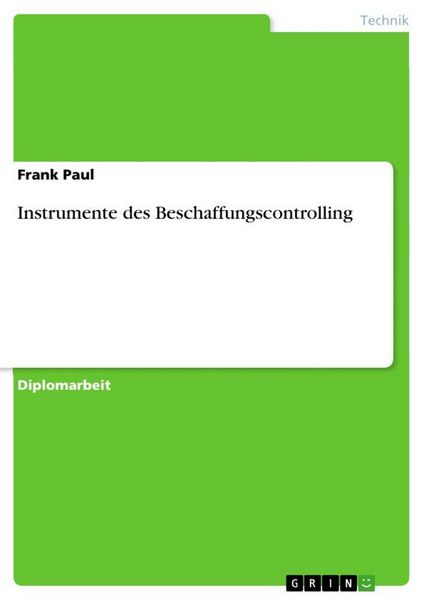 Produktbild: Instrumente des Beschaffungscontrolling