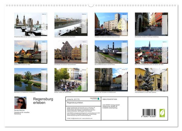 Produktbild: Regensburg erleben (hochwertiger Premium Wandkalender 2026 DIN A2 quer), Kunstdruck in Hochglanz