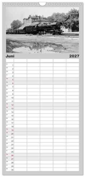 Produktbild: Familienplaner 2027 - Dampfloks in der DDR mit 5 Spalten (Wandkalender, 21 x 45 cm) CALVENDO