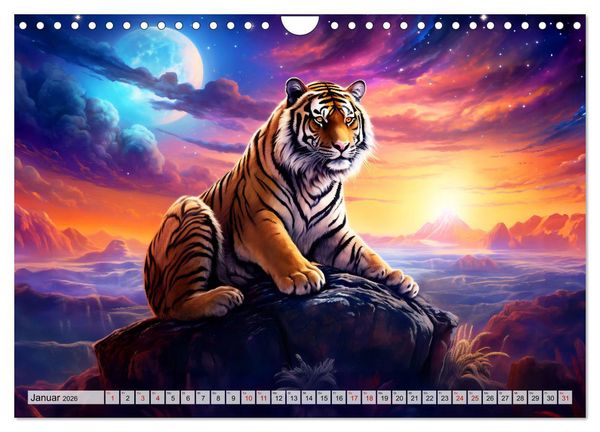 Produktbild: Jahr des Tigers - Portr&auml;ts des chinesischen Tierkreiszeichens (Wandkalender 2026 DIN A4 quer), CALVENDO Monatskalender