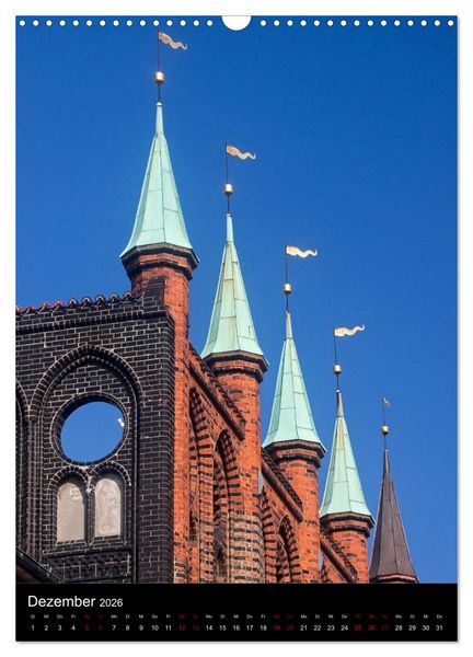 Produktbild: L&uuml;beck - Hansesch&ouml;nheit in Insellage (Wandkalender 2026 DIN A3 hoch), CALVENDO Monatskalender