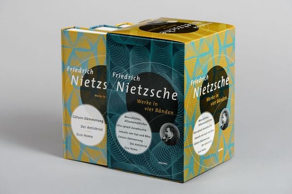 Produktbild: Friedrich Nietzsche, Werke in vier B&auml;nden (Menschliches, Allzu Menschliches - Also sprach Zarathustra - Jenseits von Gut und B&ouml;se - G&ouml;tzend&auml;mmerung/Der Antichrist/Ecce Homo) (4 B&auml;nde im Schuber)