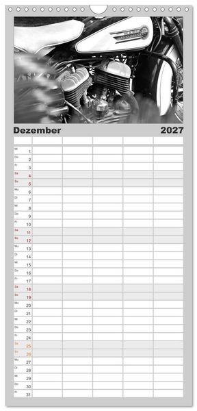 Produktbild: Familienplaner 2027 - Harley Davidson WLA 750 in Schwarzweiss mit 5 Spalten (Wandkalender, 21 x 45 cm) CALVENDO