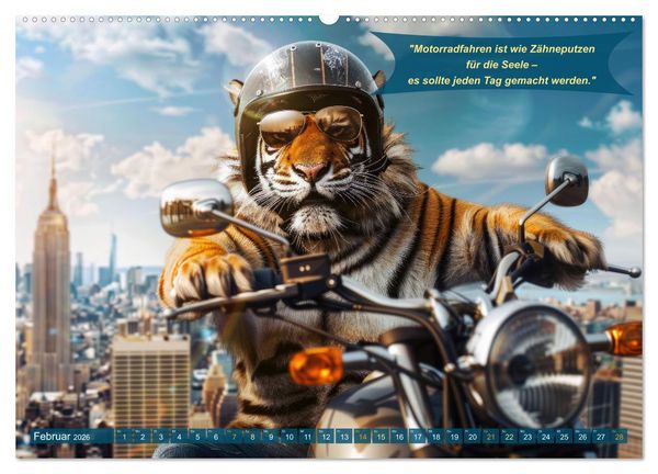 Produktbild: Tierisch lustige Motorradfahrer (Wandkalender 2026 DIN A2 quer), CALVENDO Monatskalender