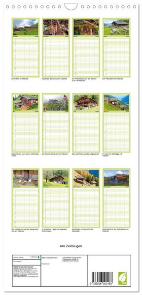 Produktbild: Familienplaner 2026 - Alte Zeitzeugen mit 5 Spalten (Wandkalender, 21 x 45 cm) CALVENDO