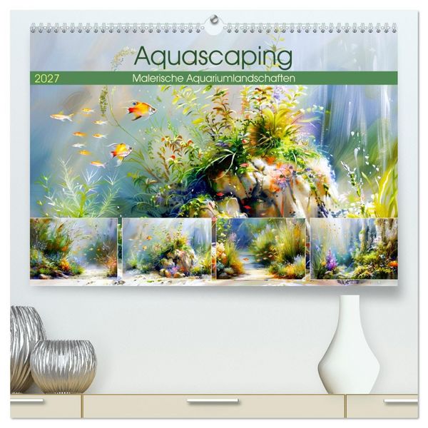 Produktbild: Aquascaping. Malerische Aquariumlandschaften (hochwertiger Premium Wandkalender 2027 DIN A2 quer), Kunstdruck in Hochglanz