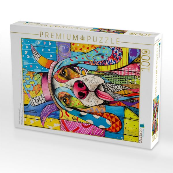 Produktbild: CALVENDO Puzzle Buntes Pop-Art Hundegesicht | 1000 Teile Lege-Gr&ouml;&szlig;e 64x48cm Foto-Puzzle f&uuml;r gl&uuml;ckliche Stunden