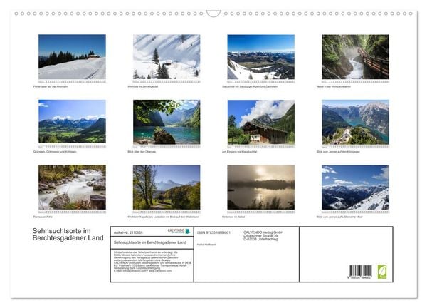 Produktbild: Sehnsuchtsorte im Berchtesgadener Land (Wandkalender 2026 DIN A2 quer), CALVENDO Monatskalender