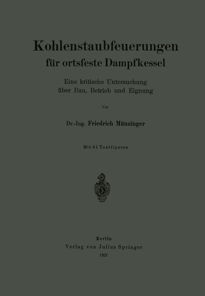 Produktbild: Kohlenstaubfeuerungen f&uuml;r ortsfeste Dampfkessel