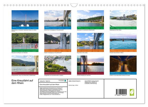 Produktbild: Eine Kreuzfahrt auf dem Rhein (Wandkalender 2026 DIN A3 quer), CALVENDO Monatskalender