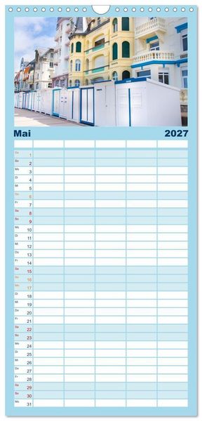 Produktbild: Familienplaner 2027 - Frankreichs Norden - Entlang der C&ocirc;te d'Opale mit 5 Spalten (Wandkalender, 21 x 45 cm) CALVENDO