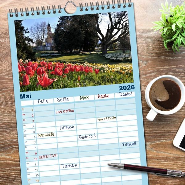 Produktbild: Familienplaner 2026 - Zauberhafter Westlicher Bodensee mit 5 Spalten (Wandkalender, 21 x 45 cm) CALVENDO
