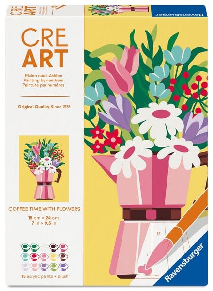 CreArt Adults Trend - Kaffeepause mit Blumen