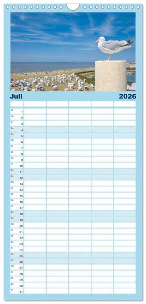 Produktbild: Familienplaner 2026 - Mein Land, Ostfriesland mit 5 Spalten (Wandkalender, 21 x 45 cm) CALVENDO