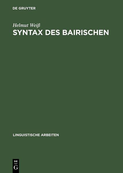 Produktbild: Syntax des Bairischen