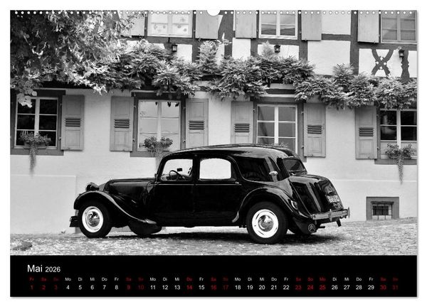 Produktbild: Citro&euml;n 11 CV Traction Avant in schwarzweiss (Wandkalender 2026 DIN A2 quer), CALVENDO Monatskalender