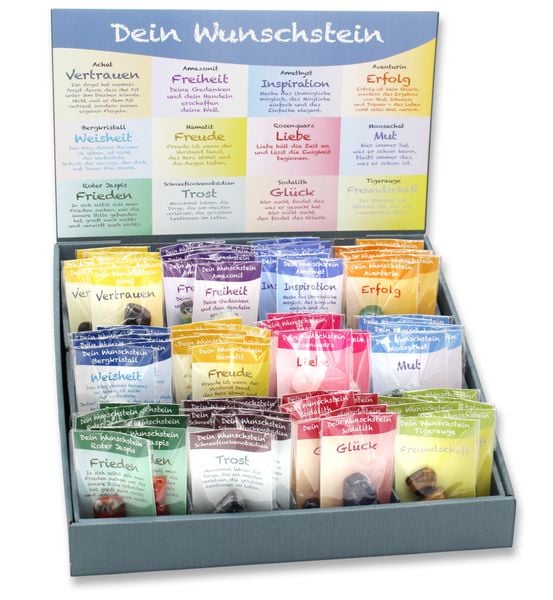 Sortiment Trommelstein Dein Wunschstein, 72 Stück sortiert