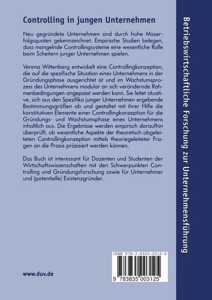 Produktbild: Controlling in jungen Unternehmen